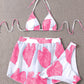 Women's Three-Piece Adjustable Strappy Bikini Swimsuit