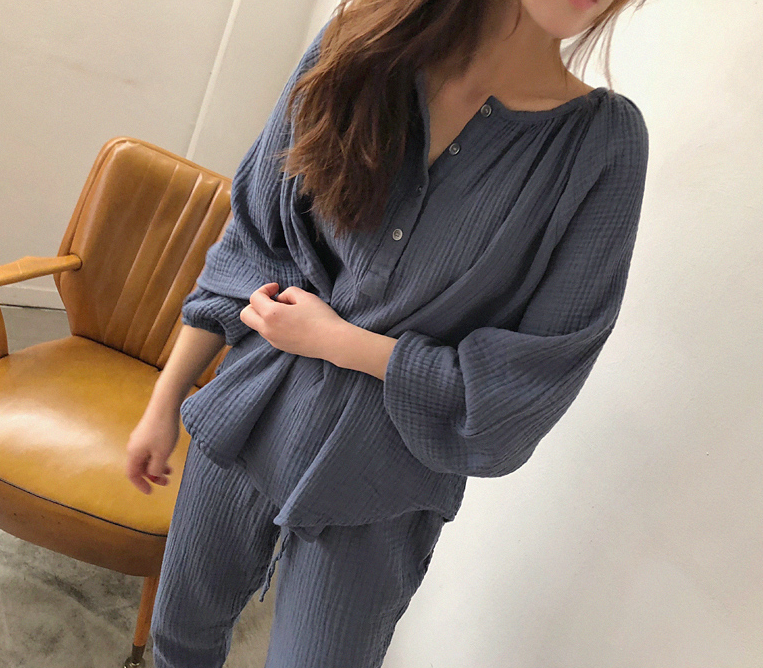 Loose and comfortable round neck pajamas suit