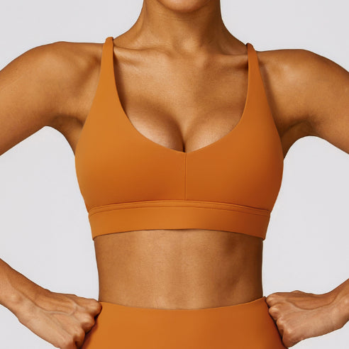 Vêtements de yoga de dos de beauté exécutant le soutien-gorge antichoc de sports pour des femmes