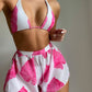 Women's Three-Piece Adjustable Strappy Bikini Swimsuit