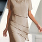 Women's Chiffon Patchwork Round Neck Short Sleeve Dress