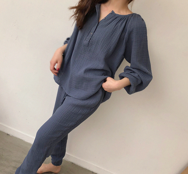 Loose and comfortable round neck pajamas suit