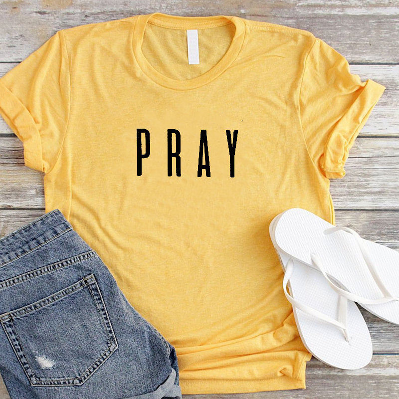 Pray Christian T-shirts Fashion Clothing Women's T-shirt Tops