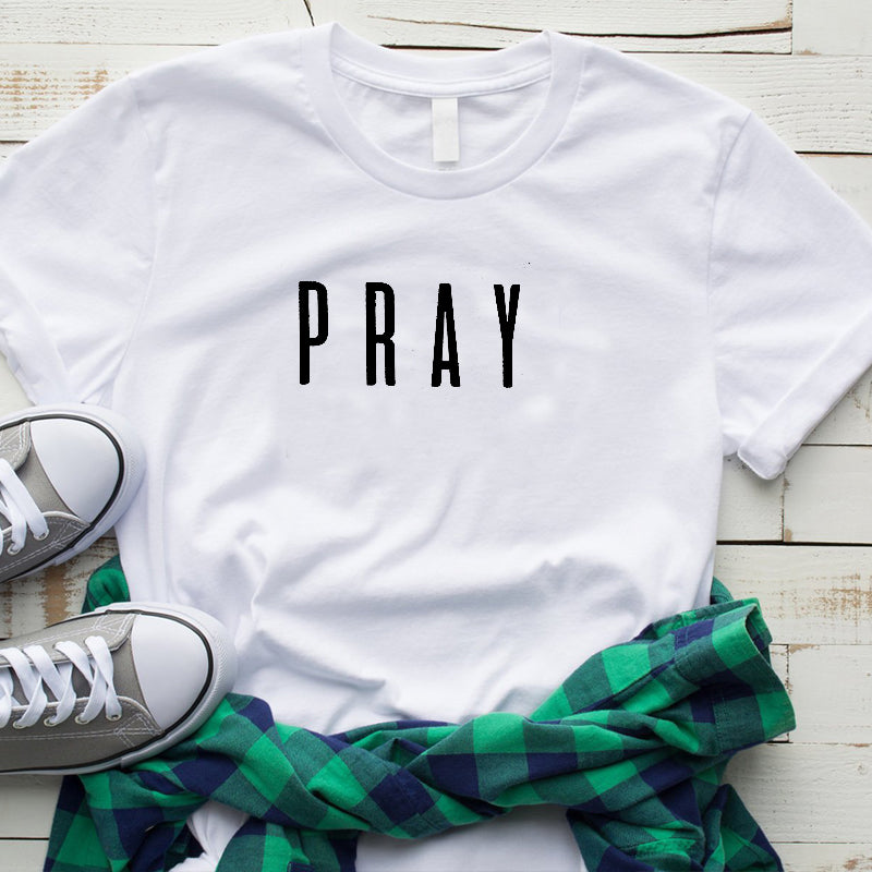 Pray Christian T-shirts Fashion Clothing Women's T-shirt Tops