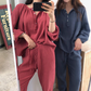 Loose and comfortable round neck pajamas suit