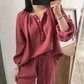 Loose and comfortable round neck pajamas suit