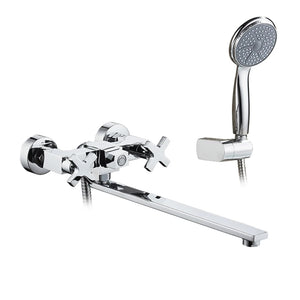 LEDEME Chrome Finish Bathroom Faucet New Wall Mounted Waterfall Bathroom Bathtub Hand Shower Faucet Mixer Tap L2584