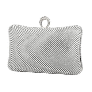 Evening Clutch Bag for Women, Evening Clutch Bag, Handbag with Chain, Mobile Phone Wallet, Lipstick, Wedding Clutch, Silver