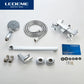 LEDEME Chrome Finish Bathroom Faucet New Wall Mounted Waterfall Bathroom Bathtub Hand Shower Faucet Mixer Tap L2584