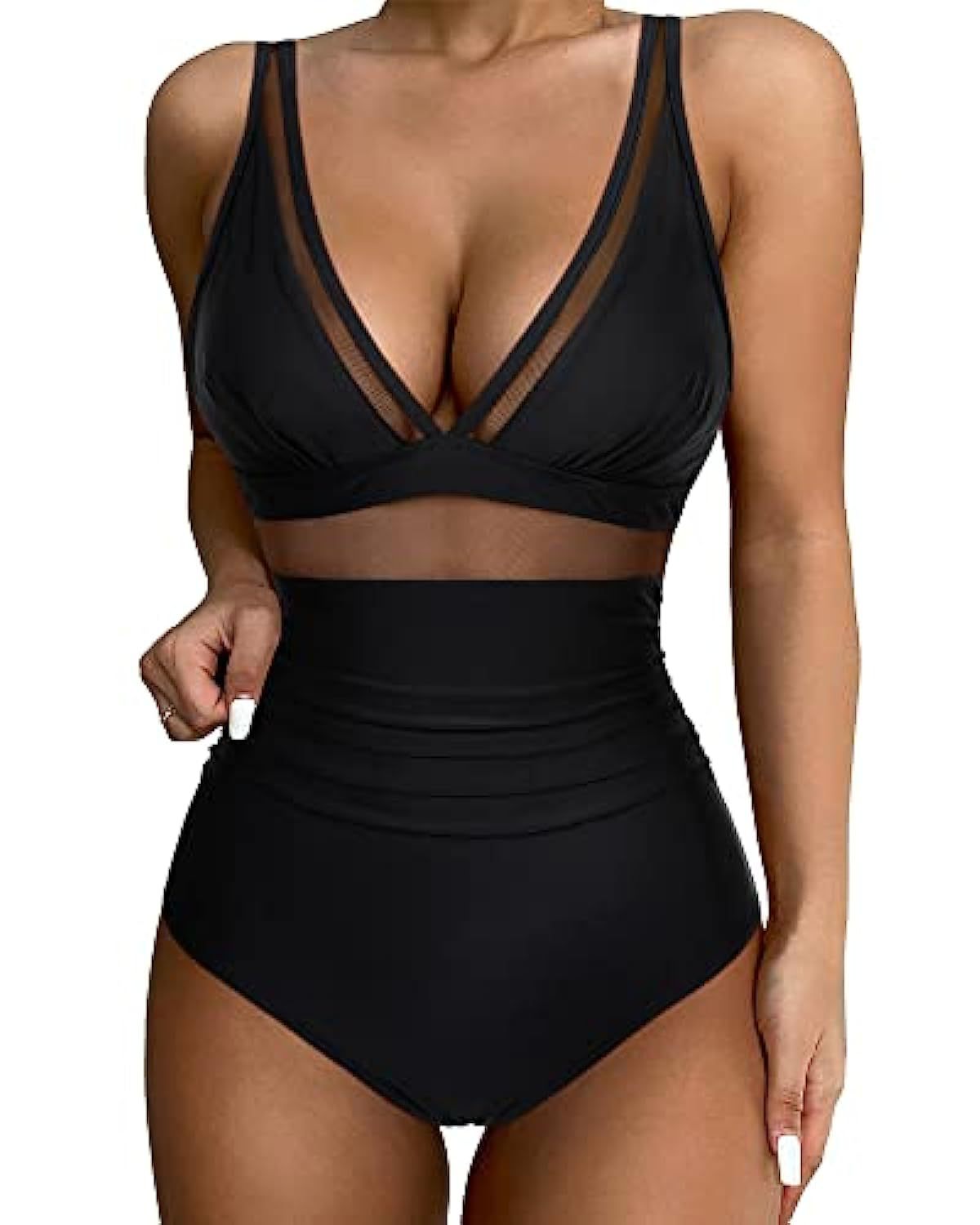 Maillot de bain une pièce taille haute pour femme