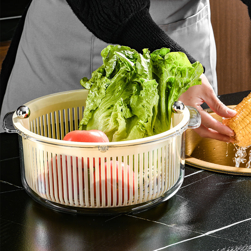 Panier de vidange Sèche-linge manuel Cuisine Essoreuse à salade manuelle