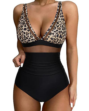 Women's High Waisted One Piece Swimsuit