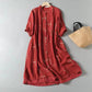 Korean Style Double Layer Cotton Yarn Retro Dress for Women