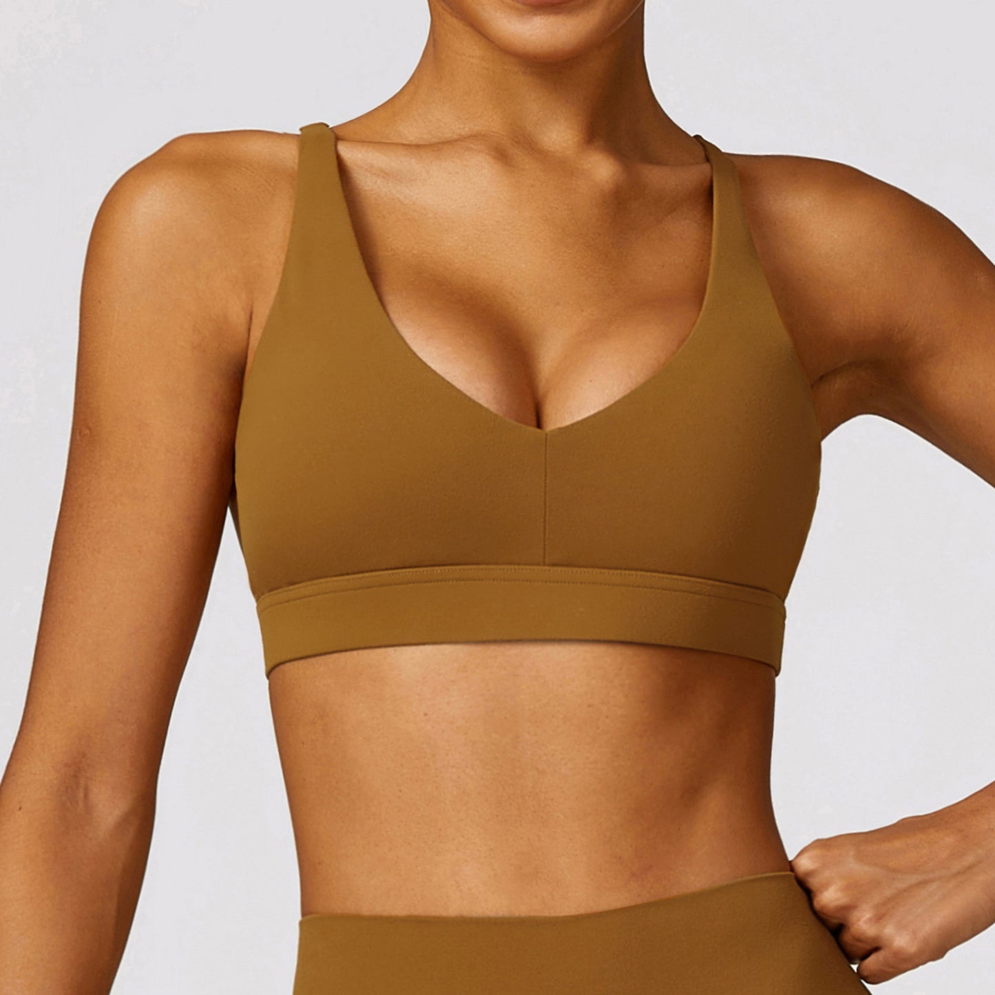 Vêtements de yoga de dos de beauté exécutant le soutien-gorge antichoc de sports pour des femmes