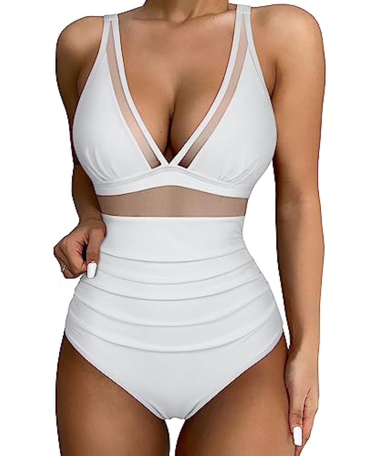 Maillot de bain une pièce taille haute pour femme