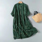 Korean Style Double Layer Cotton Yarn Retro Dress for Women