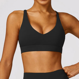 Vêtements de yoga de dos de beauté exécutant le soutien-gorge antichoc de sports pour des femmes