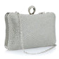 Evening Clutch Bag for Women, Evening Clutch Bag, Handbag with Chain, Mobile Phone Wallet, Lipstick, Wedding Clutch, Silver