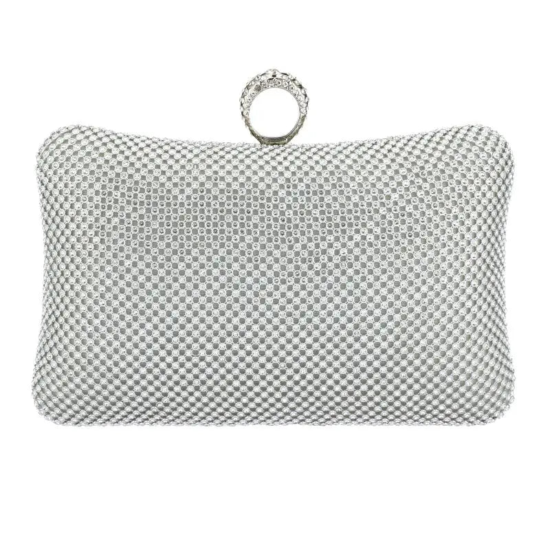 Evening Clutch Bag for Women, Evening Clutch Bag, Handbag with Chain, Mobile Phone Wallet, Lipstick, Wedding Clutch, Silver