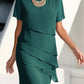 Women's Chiffon Patchwork Round Neck Short Sleeve Dress